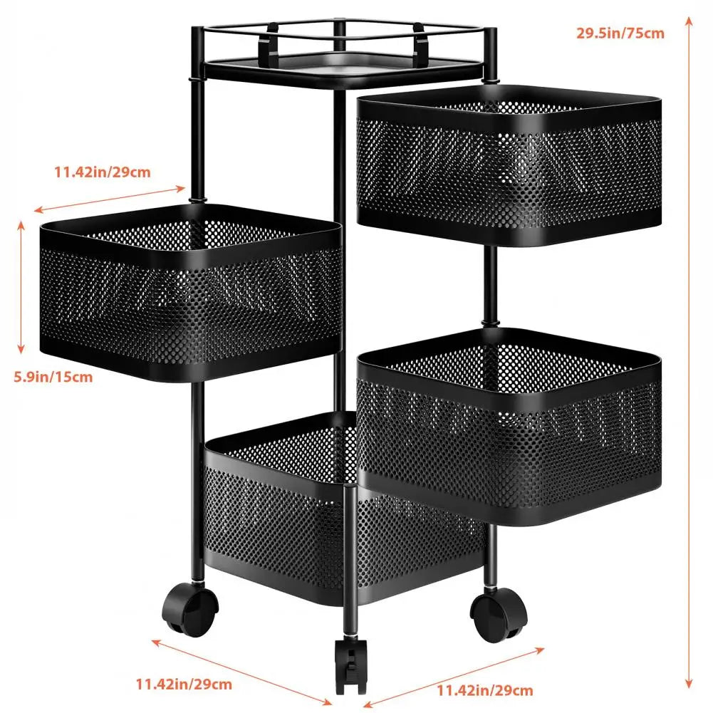 5-Layer Kitchen Trolley on Wheels