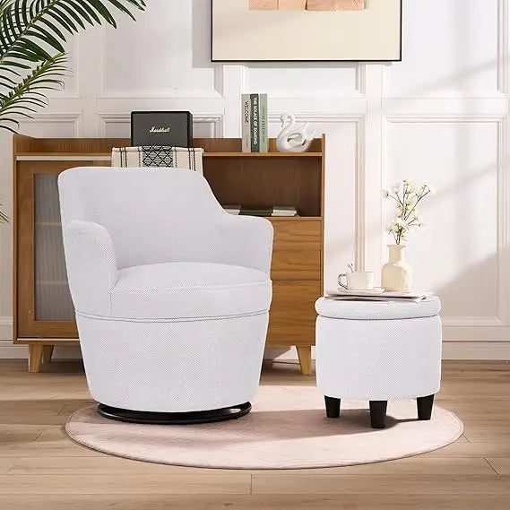 360° Swivel Accent Chairs with Ottoman
