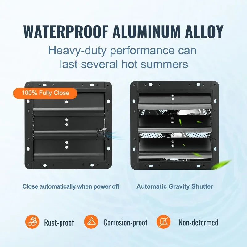 Shutter Exhaust Fan, 10''