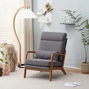 High Back Microfiber Rustic Accent Chair