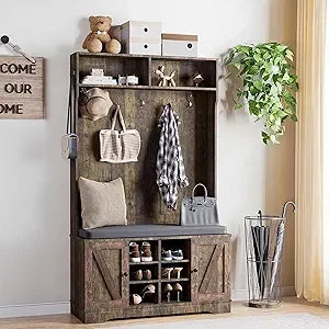 71" Hall Tree With Bench