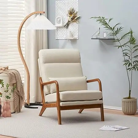 High Back Microfiber Rustic Accent Chair