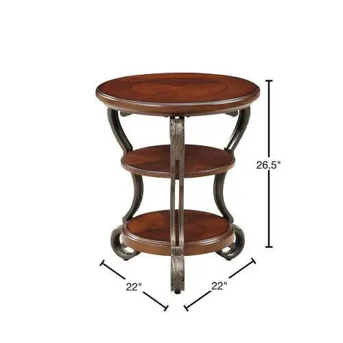Traditional Style Brown Cherry SIDE TABLE