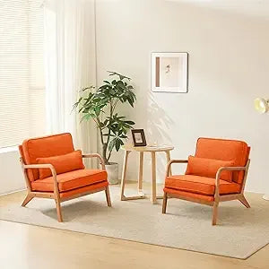 "Pair of Mid-Century Modern Microfiber Chairs
