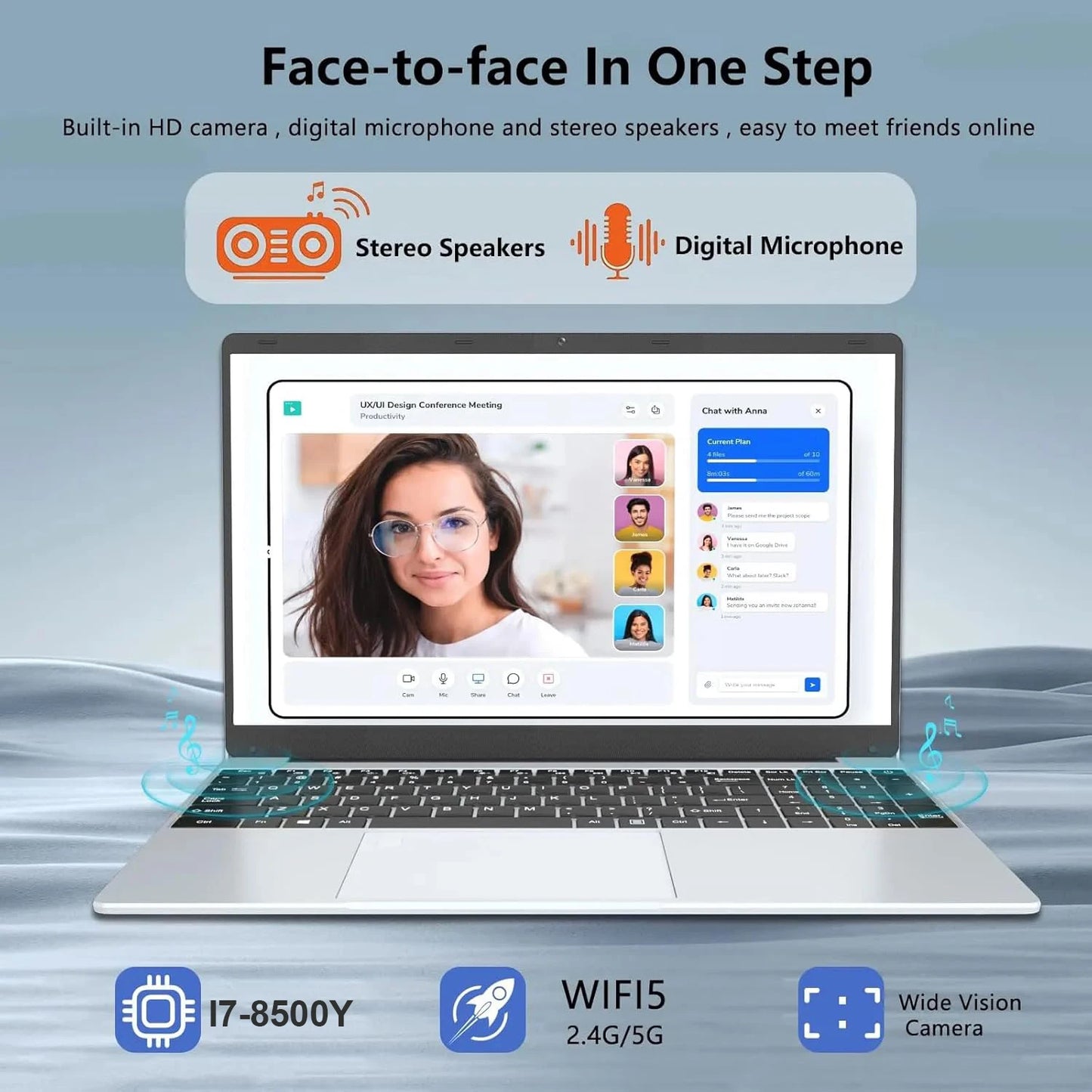 2025 15.6" Windows 11 Pro Laptop Intel Core i7 8500Y 16GB