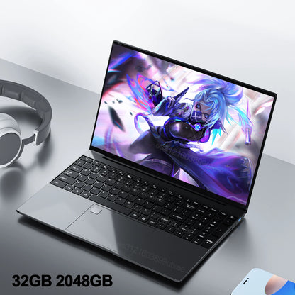 15.6" Portable Laptop 32GB Ram DDR4 2TB SSD Windows 11 Notebook Pc Gamer Intel N5095 Office Computer with Backlit Fingerprint

15.6" Portable Laptop 32GB