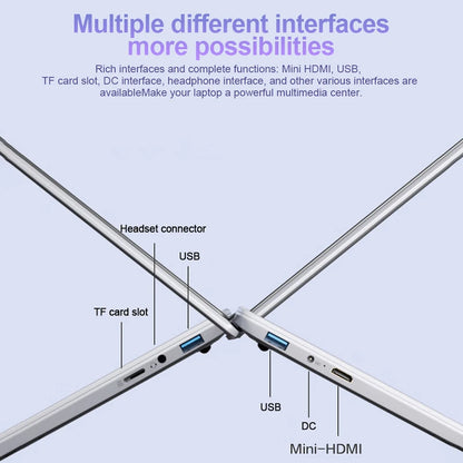 14.1" Ultra-Slim Laptop 16GB RAM 2TB SSD Intel CPU Windows 11 Pro FHD Anti-Glare Multilingual Office/Study PC