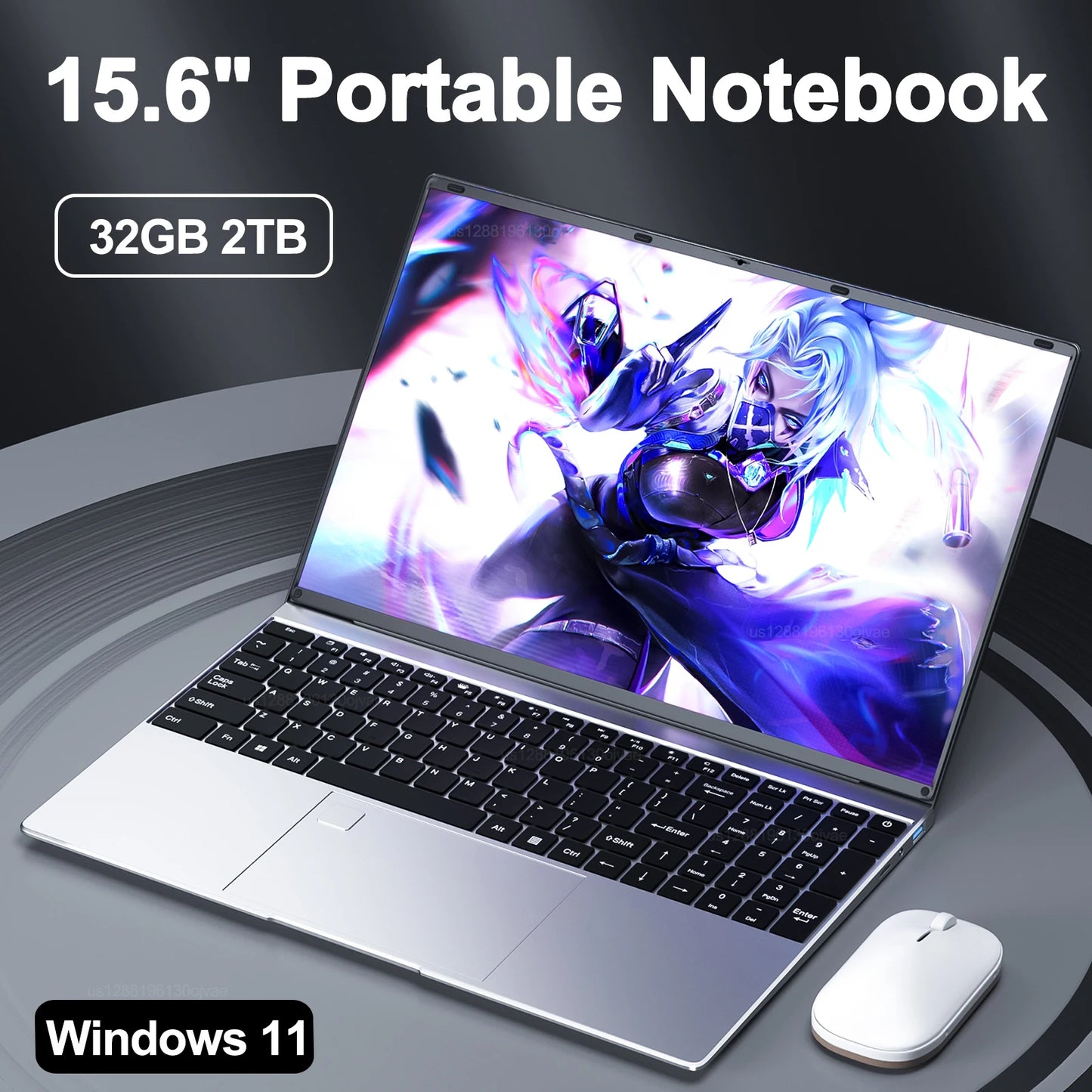 15.6" Portable Laptop 32GB Ram DDR4 2TB SSD Windows 11 Notebook Pc Gamer Intel N5095 Office Computer with Backlit Fingerprint

15.6" Portable Laptop 32GB