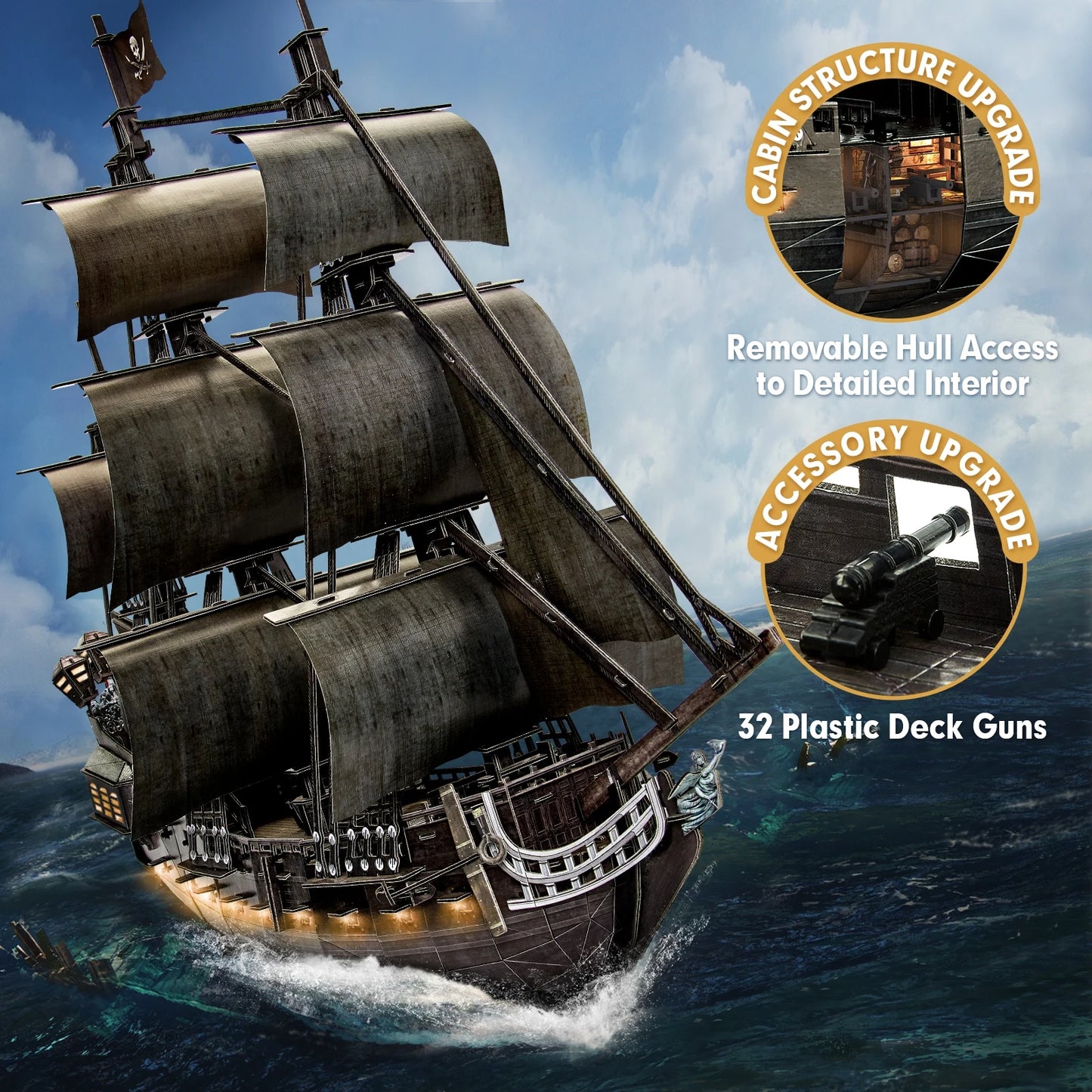 3D Puzzle for Adults LED Pirate Ship