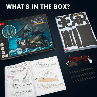 3D Puzzle for Adults LED Pirate Ship