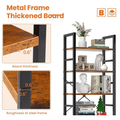 5 Tier Bookshelf Modern Storage Organizer
