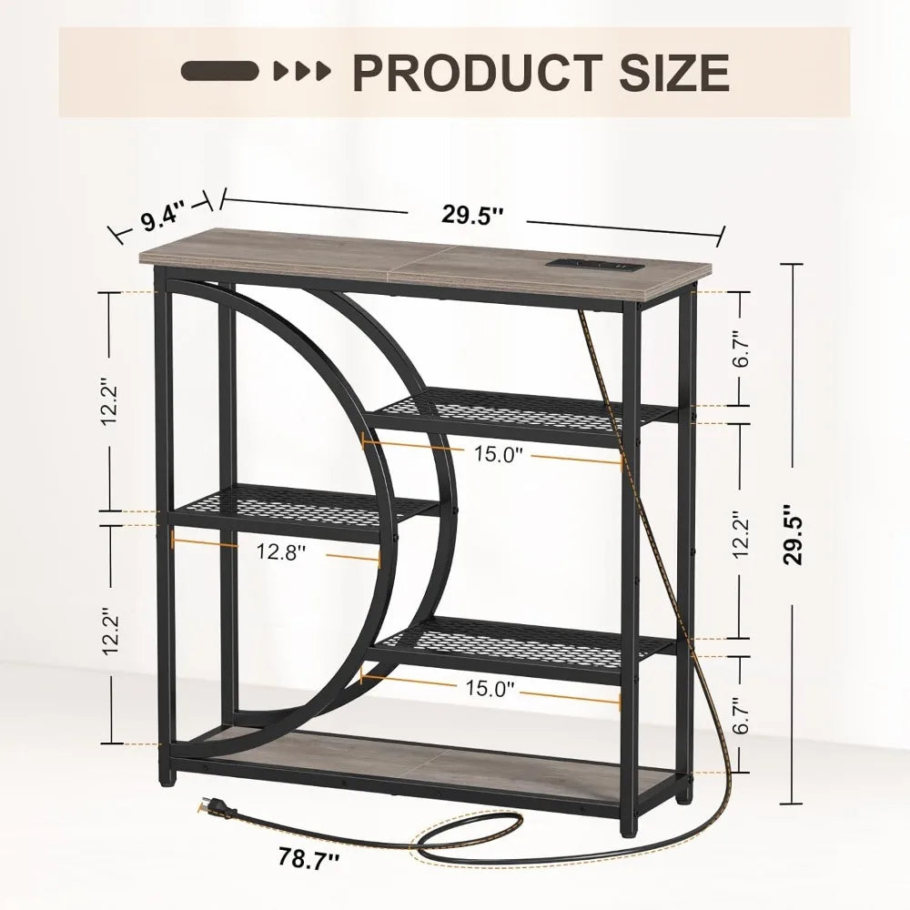Console Table with Charging Station