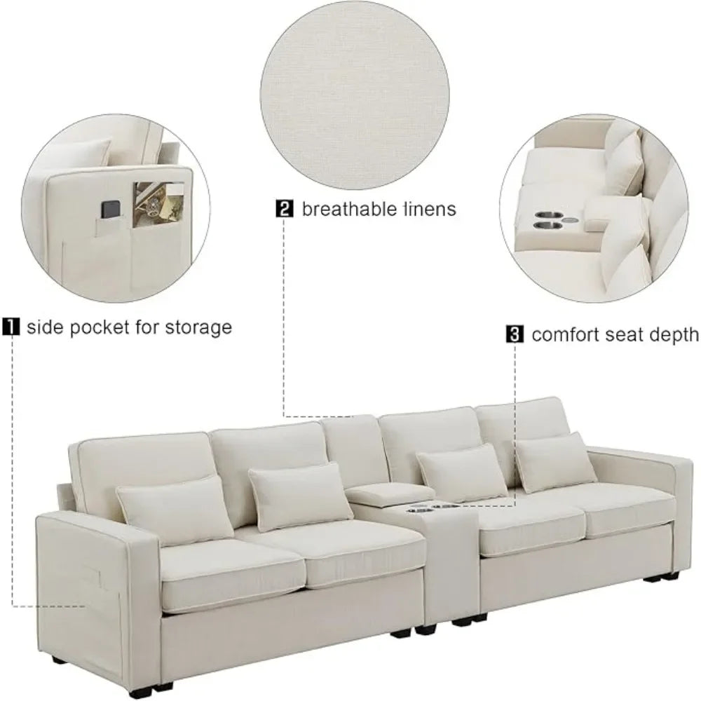 Sectional Sofa with Console