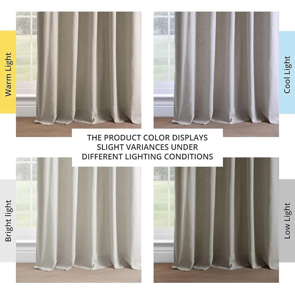 Room Darkening French Linen Curtains