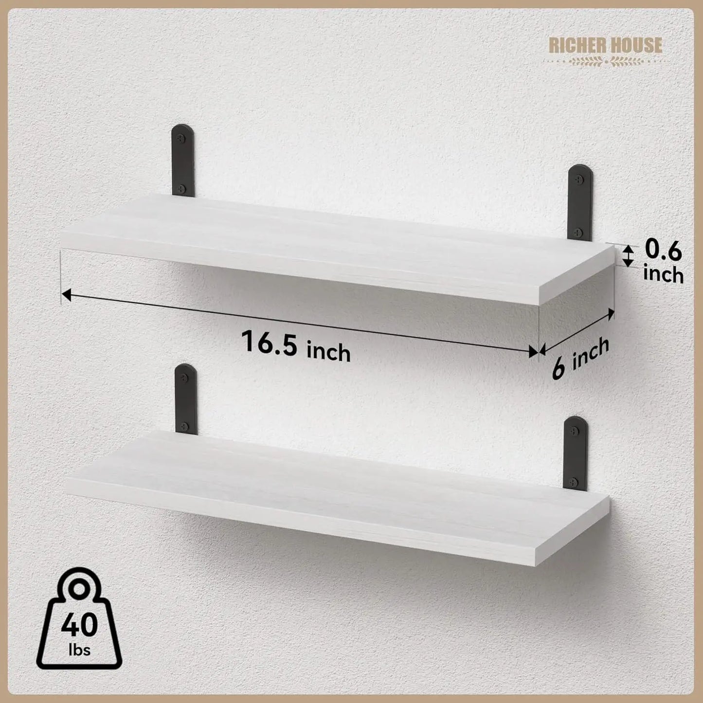 Rustic Wood Shelves Set of 2