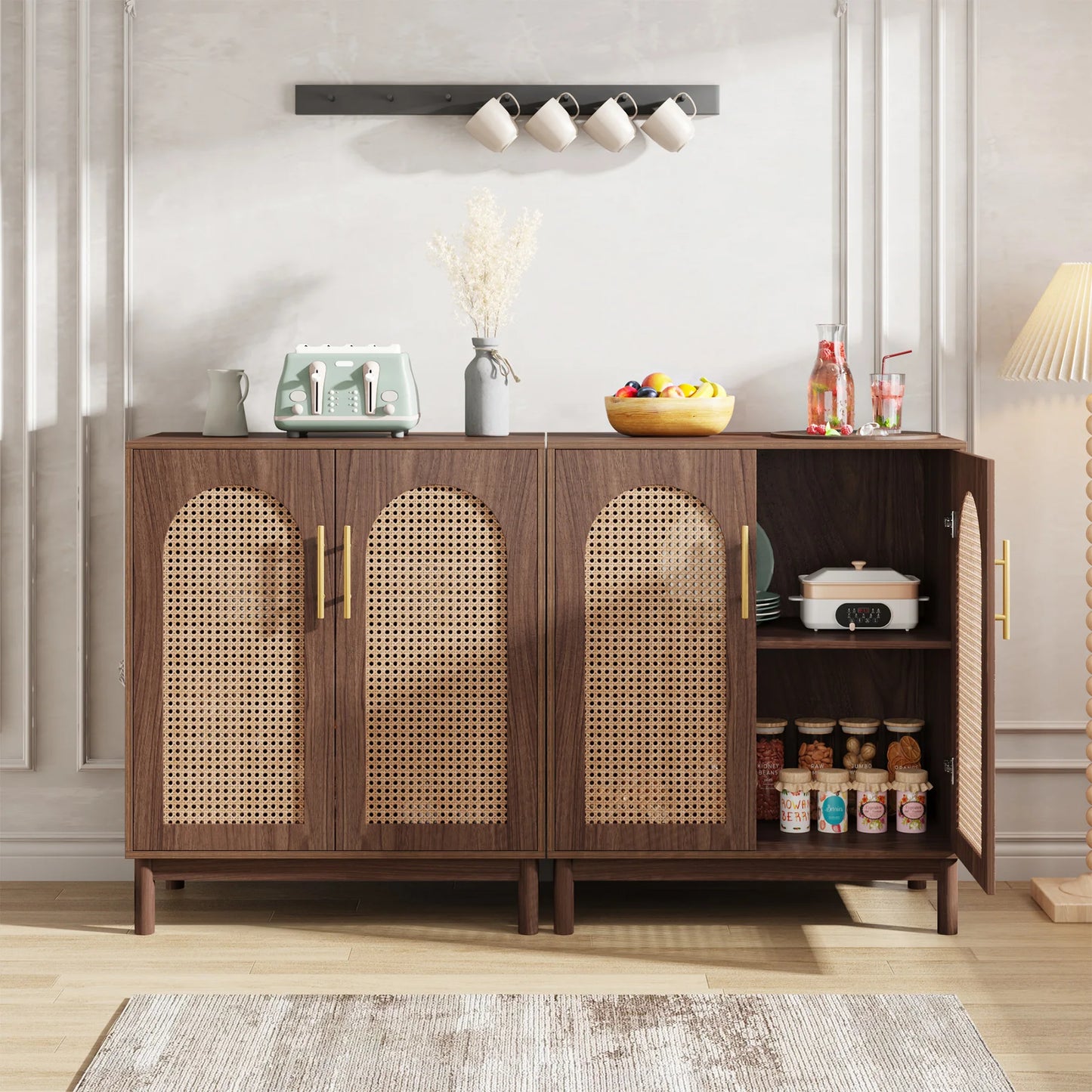 Tribesigns Set of 2 Rattan Sideboard Buffet
