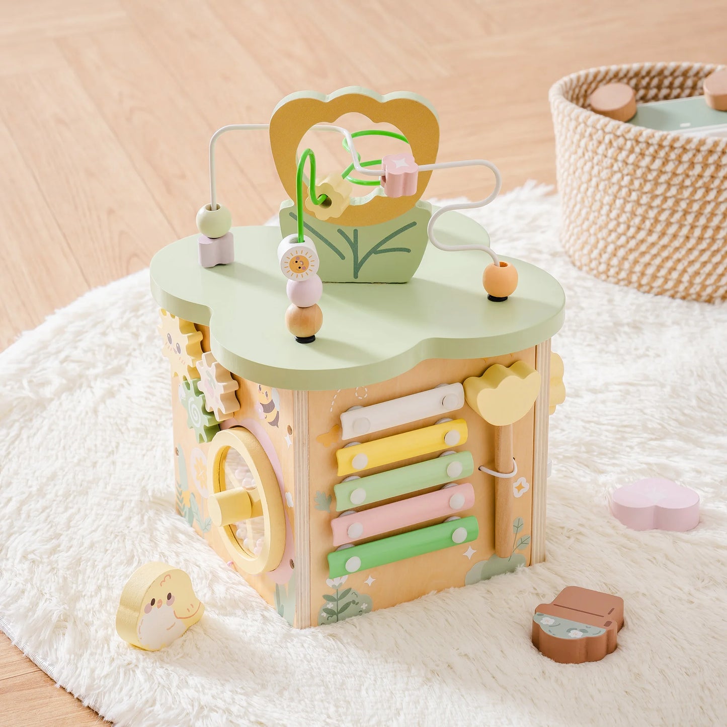 Wooden Montessori Activity Cube