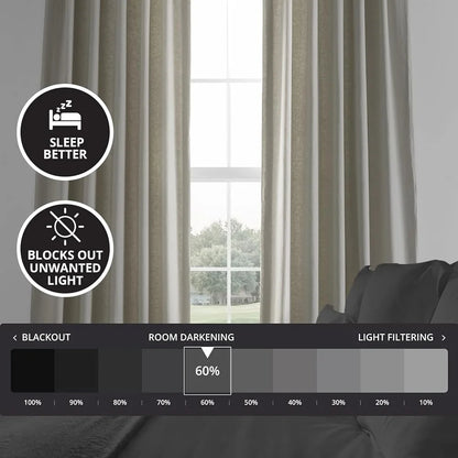 Room Darkening French Linen Curtains