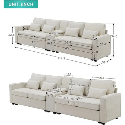 Sectional Sofa with Console