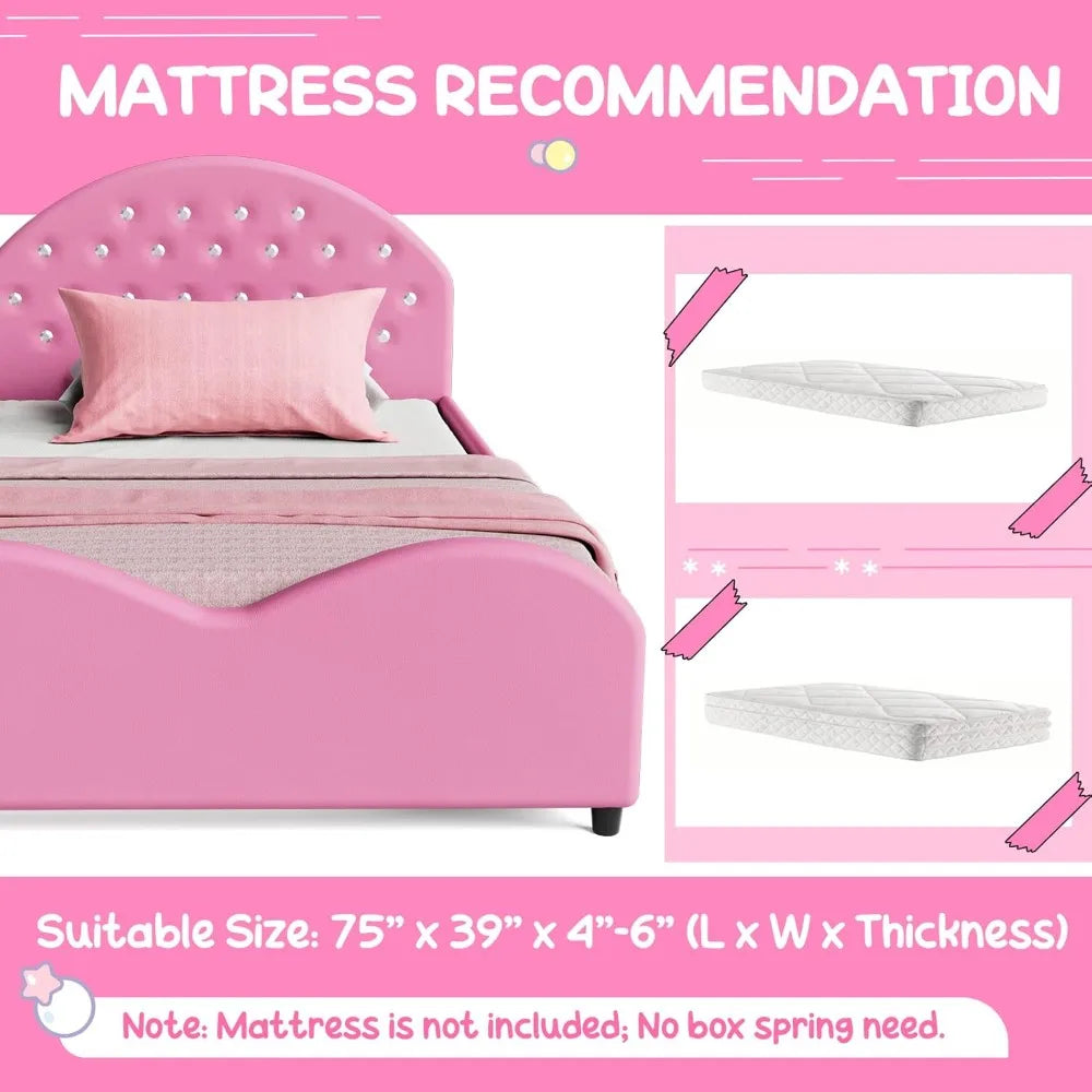 Twin Bed Platform with Headboard