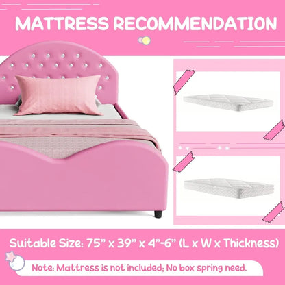 Twin Bed Platform with Headboard