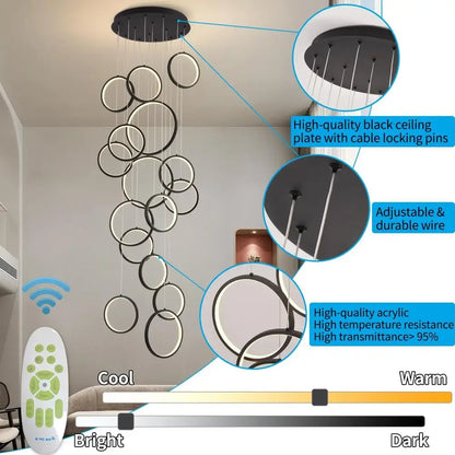 Dimmable Modern LED Chandelier with Remote