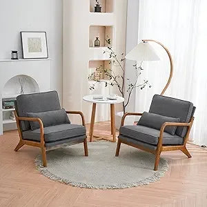 "Pair of Mid-Century Modern Microfiber Chairs