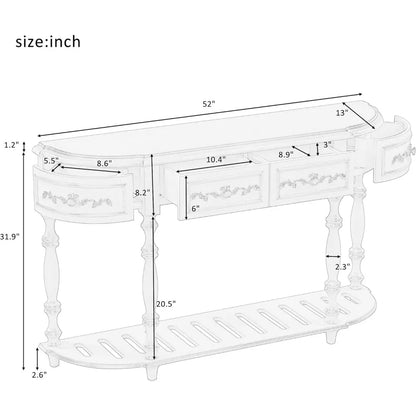 Retro Circular Curved Console Table