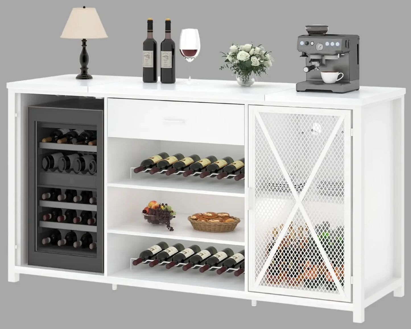 Farmhouse wood metal wine cabinet