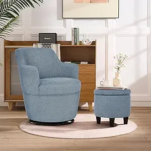 360° Swivel Accent Chairs with Ottoman