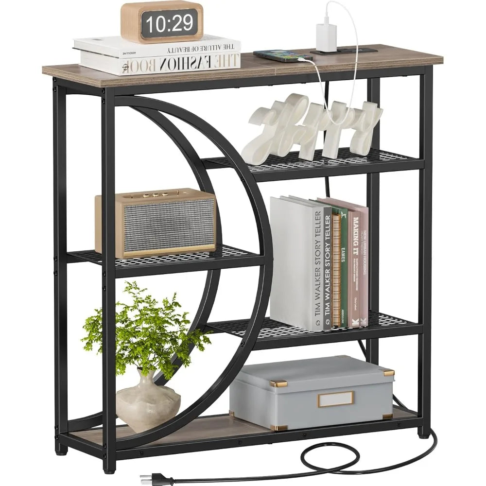 Console Table with Charging Station