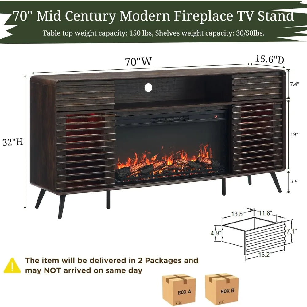 Fireplace TV Stand for 80 Inch TV