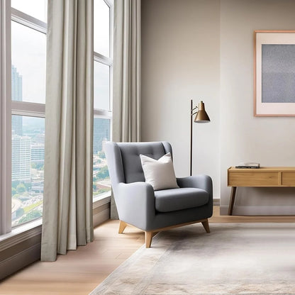 Linen Blend Light Filtering Curtain Panel