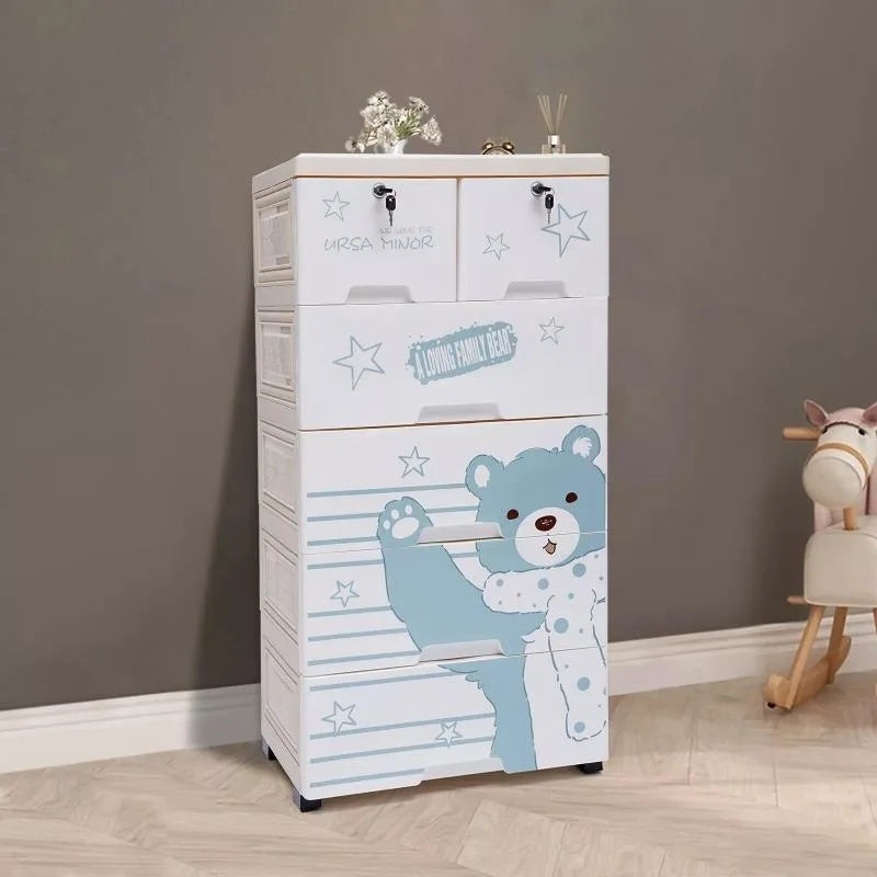 6 Drawers Tall Rolling Dresser