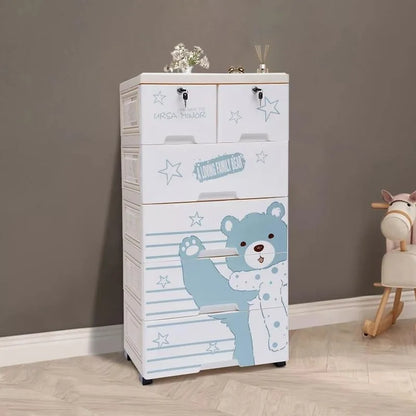 6 Drawers Tall Rolling Dresser