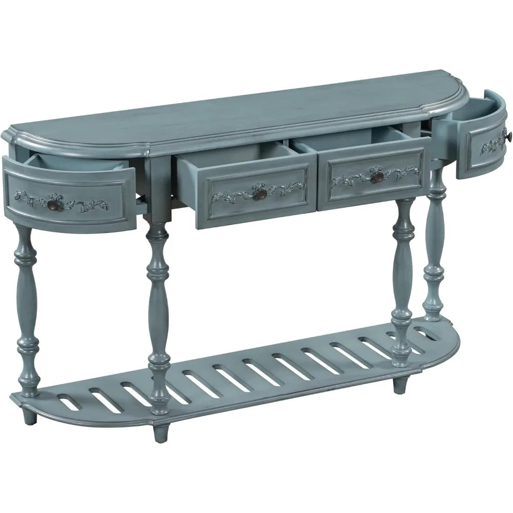 Retro Circular Curved Console Table