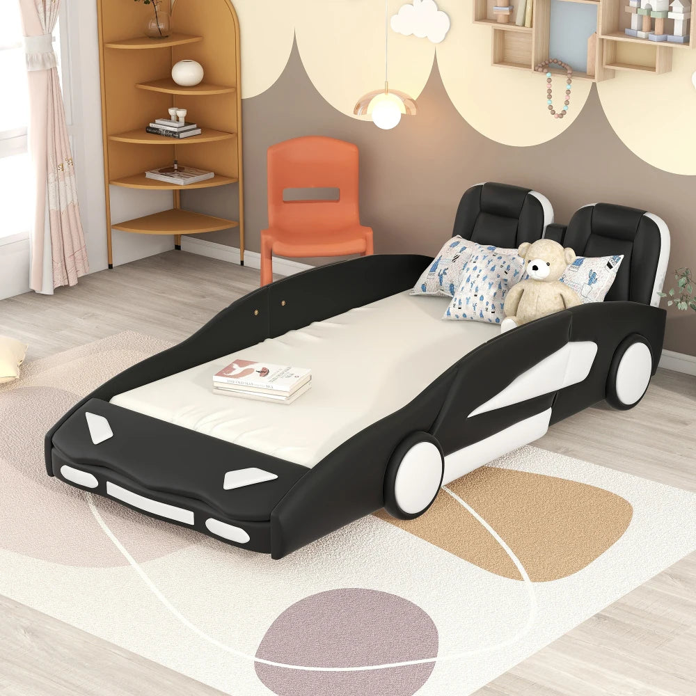 Twin Size Race Car-Bed with Wheels