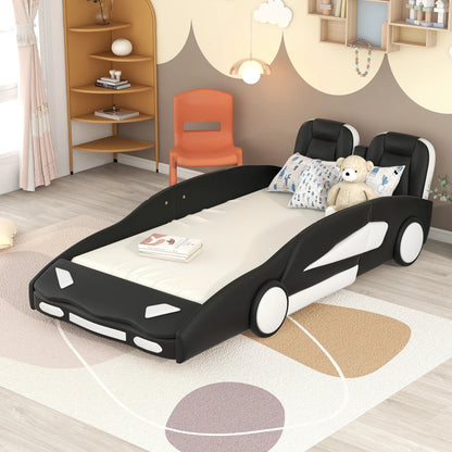 Twin Size Race Car-Bed with Wheels
