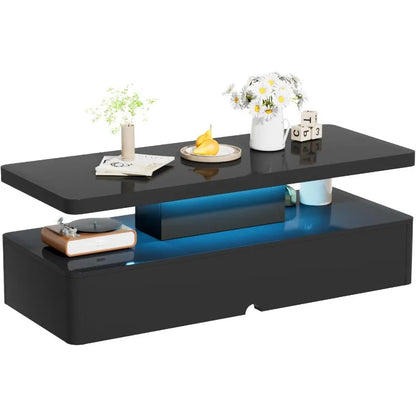 Coffee Table with 16 Colors LED Lights
