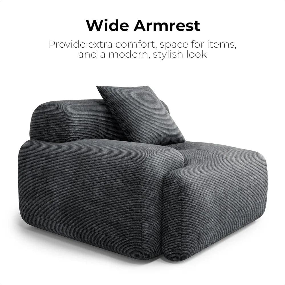 Dark Grey, Oversized 3-Seater Couch