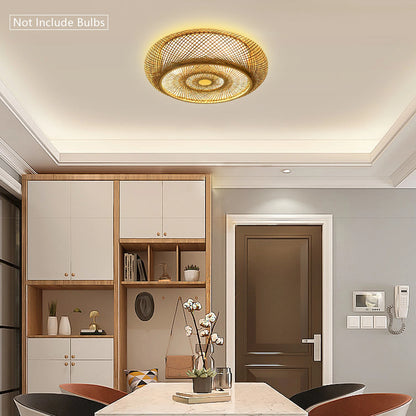 Rattan Ceiling Light Fixture