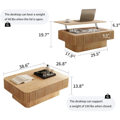 38.6" Square Lift Top Coffee Table