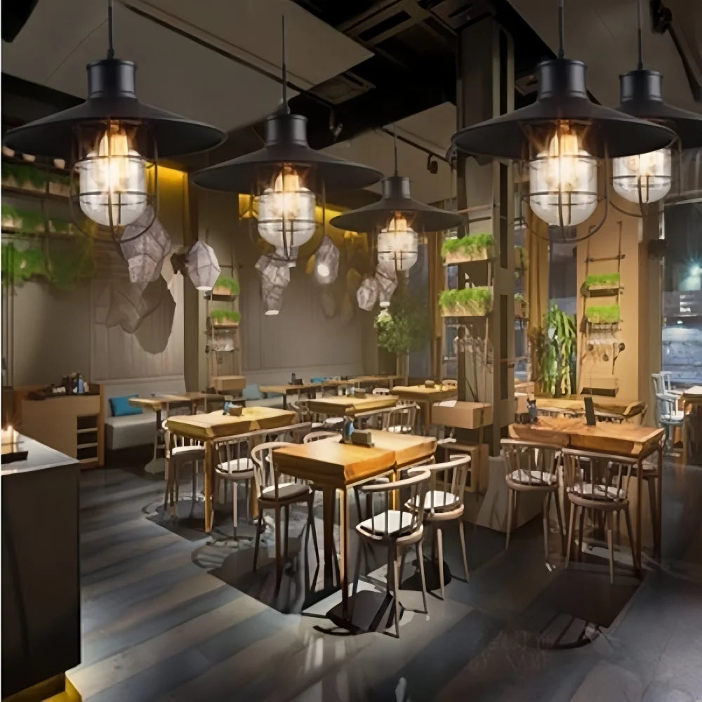 1 PC vintage metal glass chandelier