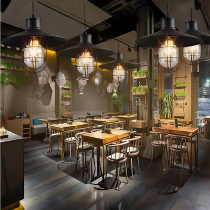 1 PC vintage metal glass chandelier