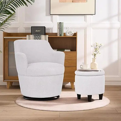 360° Swivel Accent Chairs with Ottoman