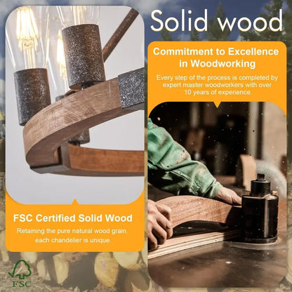 Farmhouse Wagon Wheel Chandelier