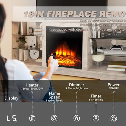 58 Inches Fireplace TV Stand for TVs up to 65 Inches