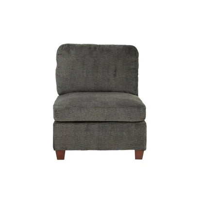 1pc Grey Chenille Fabric Modular Armless Chair