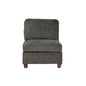 1pc Grey Chenille Fabric Modular Armless Chair