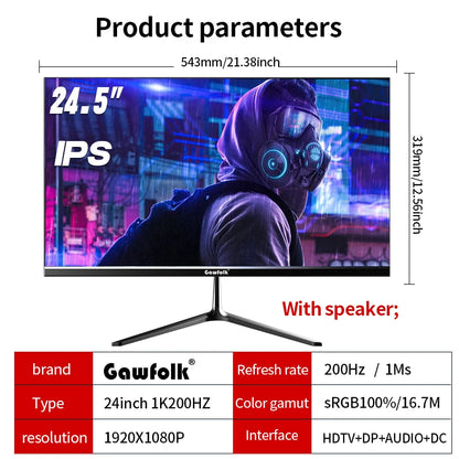 24.5 Inch Gaming Monitor, 200hz